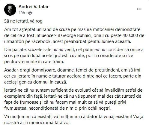 Reacție penibilă pe Facebook legată de scandalul Buhnici - vergeturi